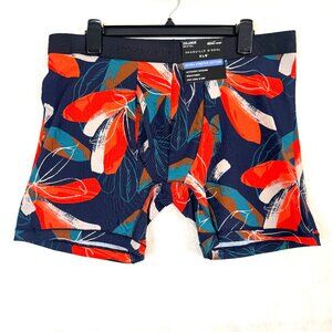 NEW SHAQUILLE O'NEAL Smart Temp Stretch Cotton Cooling 6" Boxer Brief 2XL Floral